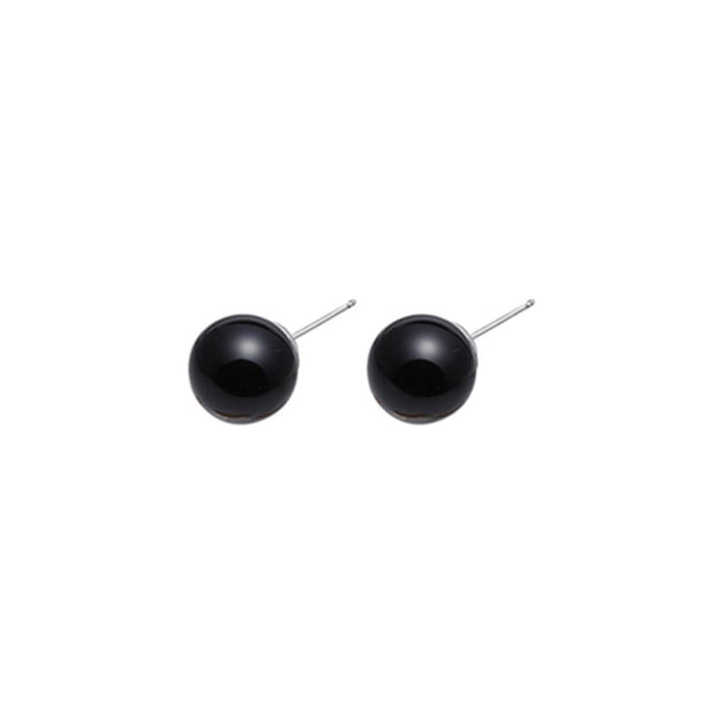 LEYIE BIG ONYX BALL STUDS