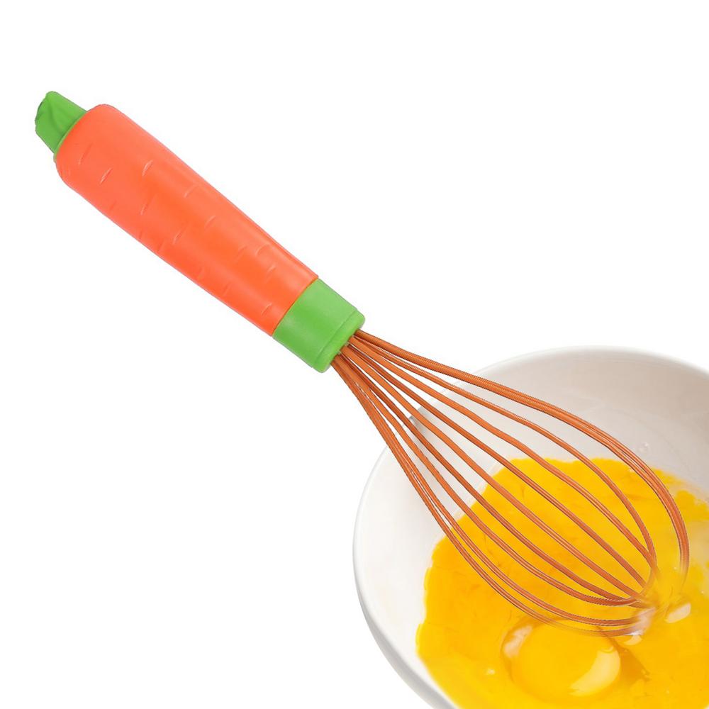 Silicone Whisk For Mixing Heat Resistant Egg Whisks Silicone Balloon Whisk Handle Beater Blender For Non-Stick Cookware Safe Non