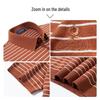 MONTAGUT Men's Striped Mulberry Silk Blend Short-Sleeve Polo Shirt