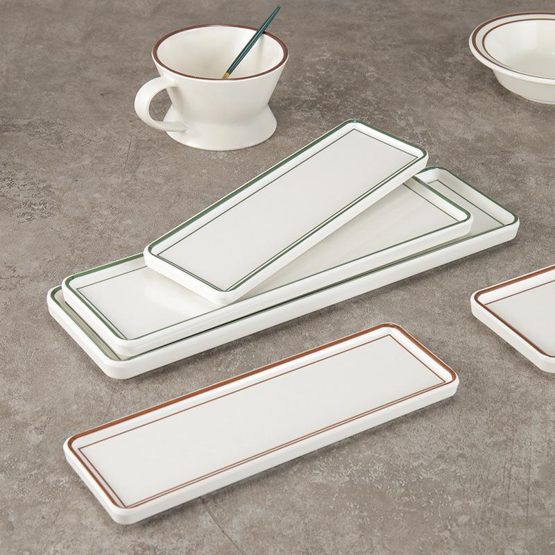 Melamine Rectangular Plate for Sushi, Sashimi & Desserts - Creative Imitation Porcelain Design for Restaurants