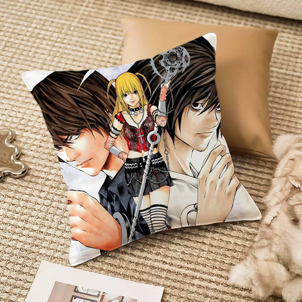 Наволочка Death Note Защита от пылевых клещей Невидимая молния Шелковистый короткий плюш Чехол на диванную подушку 12x12Inch