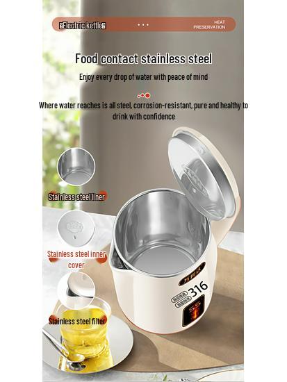 2025 Stainless Steel Electric Kettle with Keep Warm Function, Ideal for Dormitories, Water Boiler