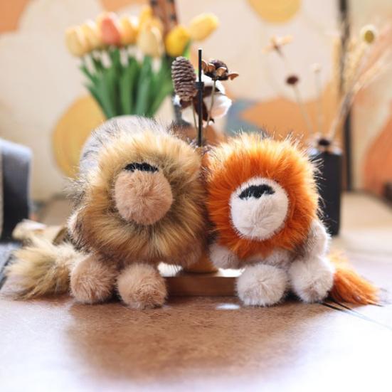 Doll Pendant Keychain Lion Shape Plush Doll Lightweight Key Holder Easy to Carry Keychain Backpack Accessories