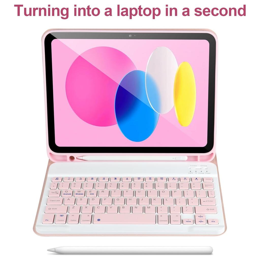 Keyboard Case For iPad 10th Generation 10.9 Inch ,Detachable Folio Keyboard Cover For iPad 11'' A16 With Pencil Holder