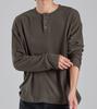 Beoteunseoul Ecocosy Henley Neck Knit T-Shirt (Khaki Brown)