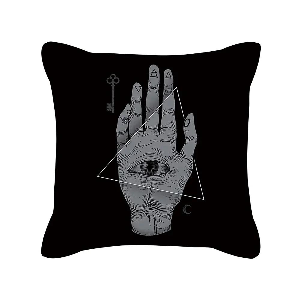 Punk Style Cushion Cover Skull Print Office Sofa Car Pillowcase Home Decor  Outdoor Square  Moda