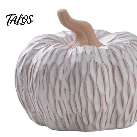 Unique Fall Housewarming Presents Ceramic Pumpkin Table Centerpiece, Realistic Fake Figurine Indoor Halloween Party Props for Autumn Harvest