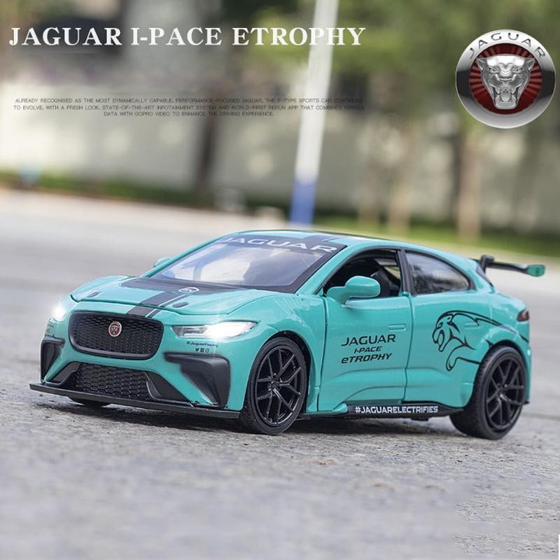 Model auta Jaguar I-PACE v měřítku 1/32, stahovací autíčko se zvukem a světlem pro děti Batole Kluci Dívčí Dárková kolekce