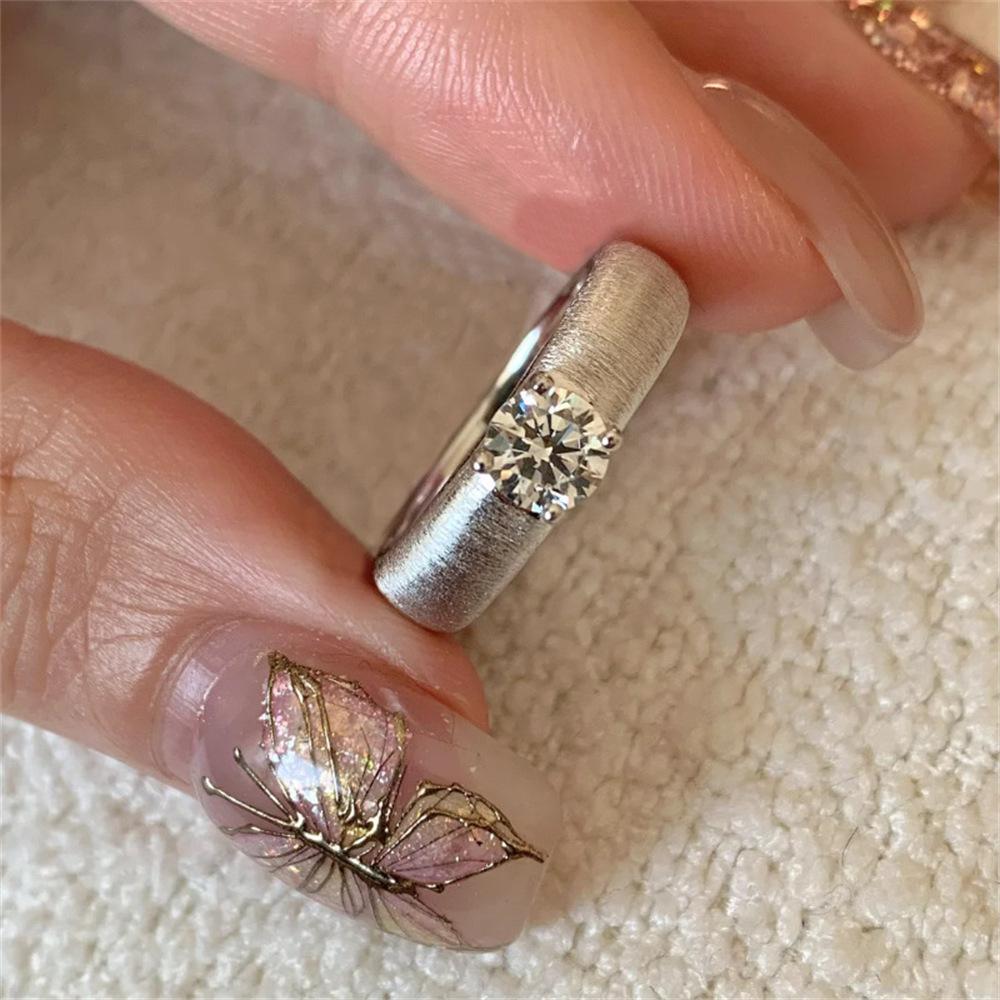 Over 120 Styles Korean style zircon diamond ring women's 925 sterling silver spring and summer niche light luxury high-end index finger ring open ring