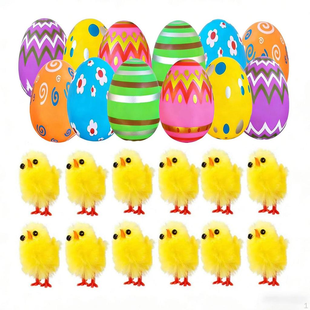 Easter Egg Filled Basket Stuffers Decorative Cute Colorful Eggs Party Favor for Kids School