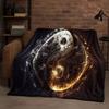 3D Yin Yang Chinese Tai Chi Eight Diagrams Natural Balance Art Flannel Blanket,Soft Plush Throw for Home Bedroom Bed Sofa Cover