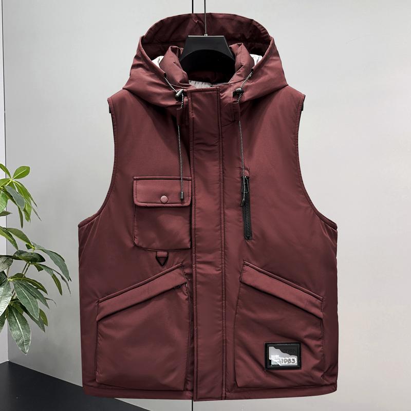 

Зимова жилетка без рукавів великих розмірів 4XL-11XL для чоловіків, куртки з капюшоном, повсякденна, товста, тепла, оверсайз жилетка для чоловіків, верхній одяг 11XL