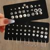 Pearl 20 Pairs Per Set Fashion Classic Simple Small Stud Earrings for Women Girls Gold Color Crystal Rhinestone Earring Jewelry