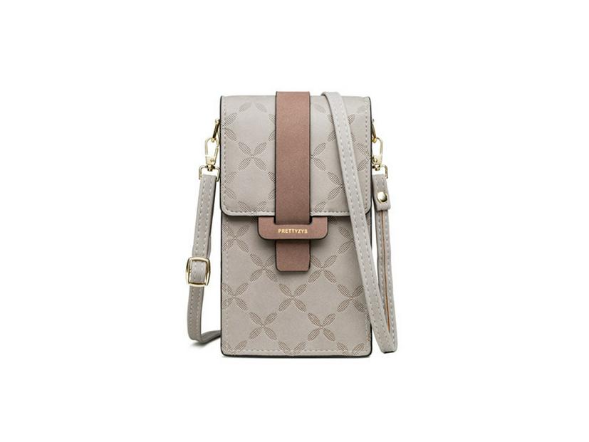 Prettyzys Pureti Ρετρό Μικρή Τετράγωνη Τσάντα Ώμου - Ευέλικτη Τσάντα Χιαστί για Κινητό Τηλέφωνο