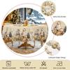 1 Piece Of Christmas-Themed Gold-Printed Tablecloth, Vintage Country Farmhouse Style, Featuring Santa Claus, Snowman, Reindeer, And Christmas Tree Des