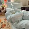 Korean Style Polka Dot Cotton Bedding Set - Student Dormitory A-Class, Skin-Friendly, 3-Piece