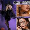 Spiders Costume Adult Cape Tights Necklace Chocker Earings Mask and Witch Hat Halloween Costume Outfit for Women