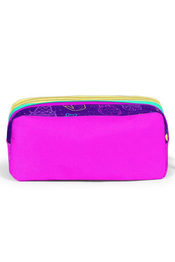 coral high Kids Purple Pink Ice Cream Patterned 3-Piece School Bag Set SET0123655