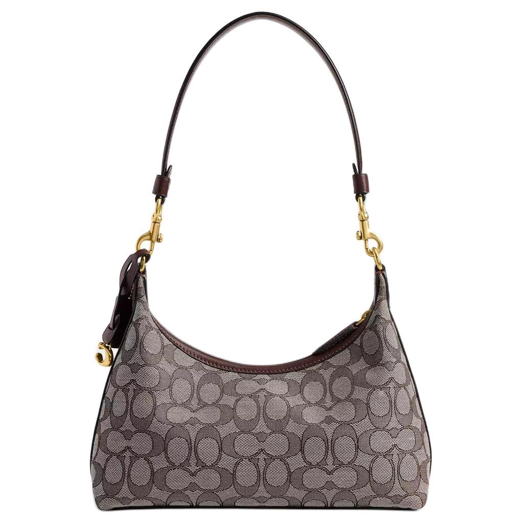 Coach Juliet 27 Brand Logo Removable Long Shoulder Strap Signature Jacquard Trimmed Calfskin Large Shoulder Bag Women Shoulder Bag CDG71-B4S0M