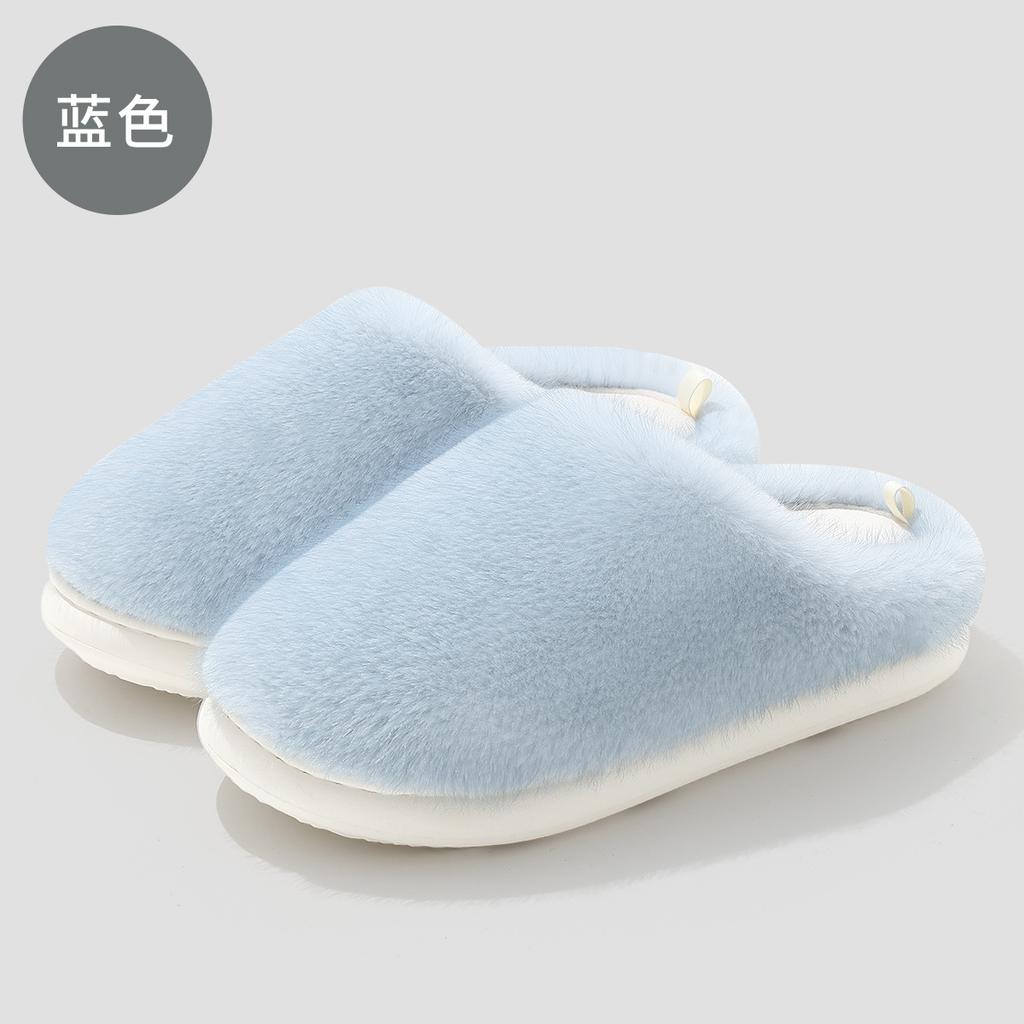 Home plush cotton slippers autumn and winter couple indoor home soft bottom non-slip warm fluffy slippers