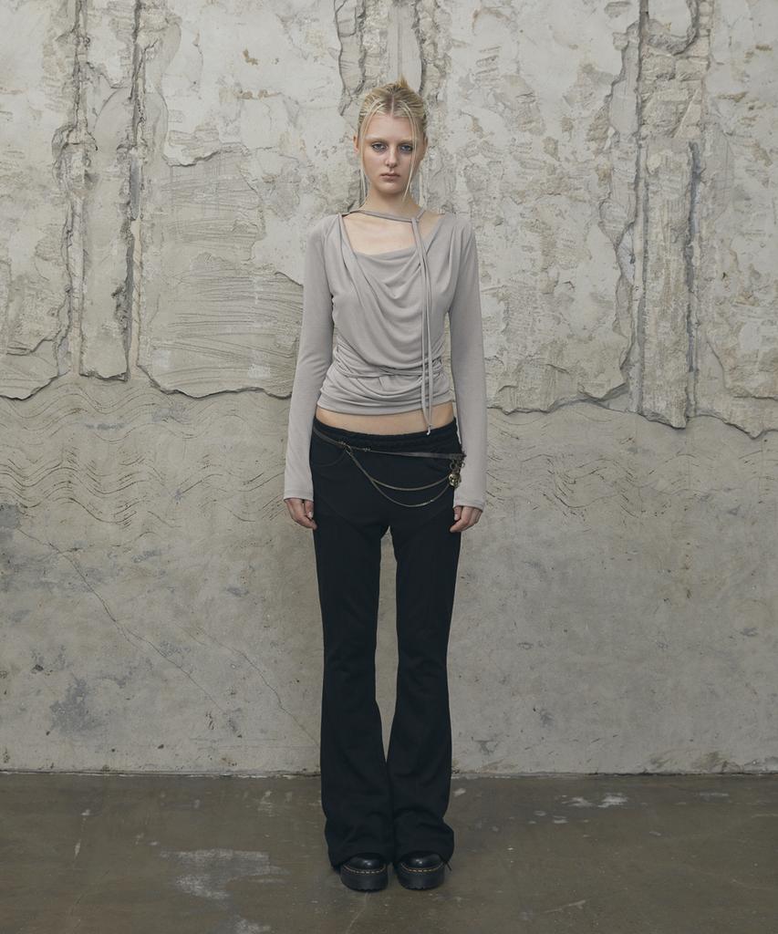 VOONT Drape Strap Tie Long Sleeve (Beige)