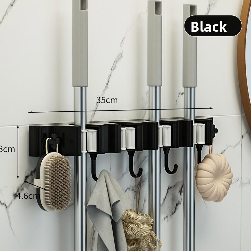 Mop Wall-mounted Clip for Mop and Cloth Hook Without Drilling Mop Holder Rack for Mop Storage Rack Hook