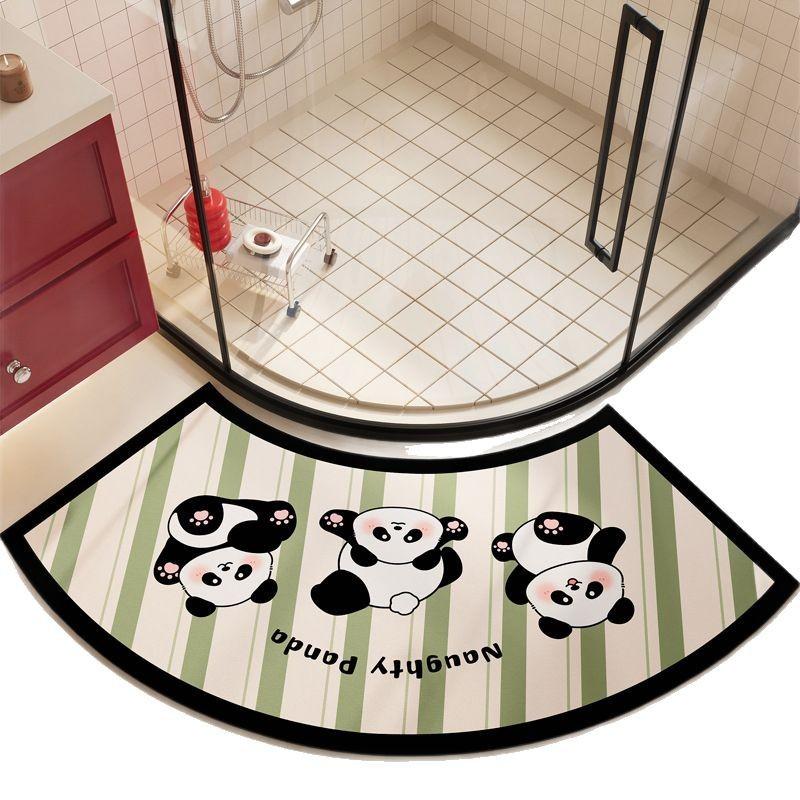 Diatom Mud Floor Mat Household Water Absorption Quick-drying Foot Mat Cartoon Puppy Bathroom Floor Mat Curved Bathroom Anti-slip Mat