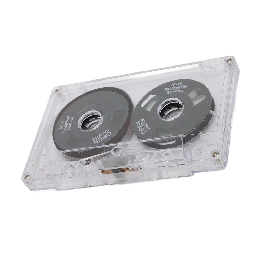 Blank Cassette Normal Bias Open Reel Sound Recording Portable In a Clear Box with Perfect for Recording and Music Tape, 50-minute Tape, Paper, Rock,