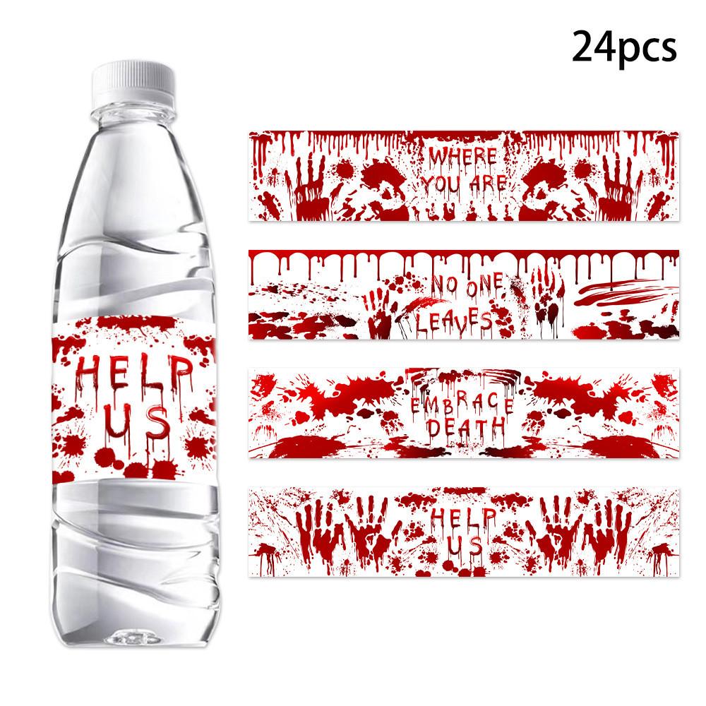 Horror Themed Halloween Blood Hand Pattern Water Bottle Sticker Decoration
