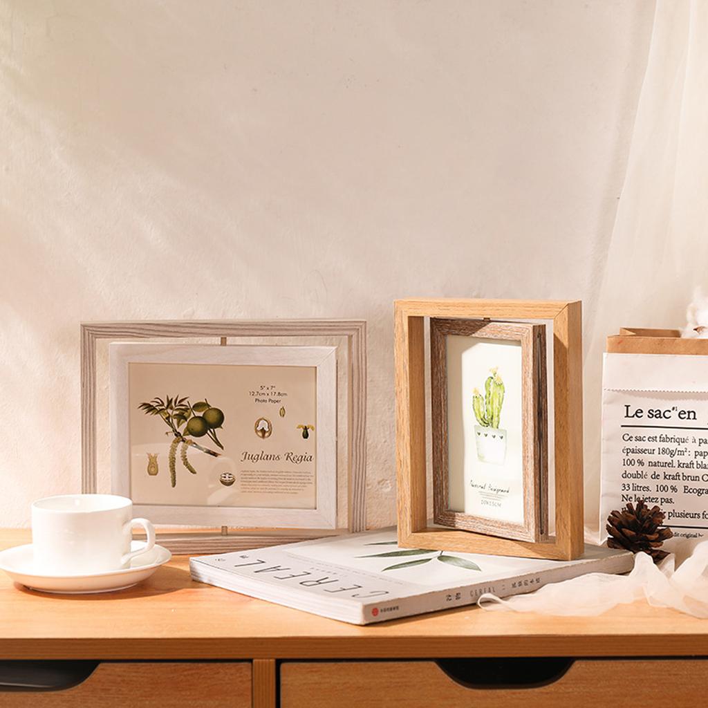 Double Sided Photo Frame 6 Inches Multiple Angles View 360 Degree Rotating Frame For Easy Photo Switching And Styling