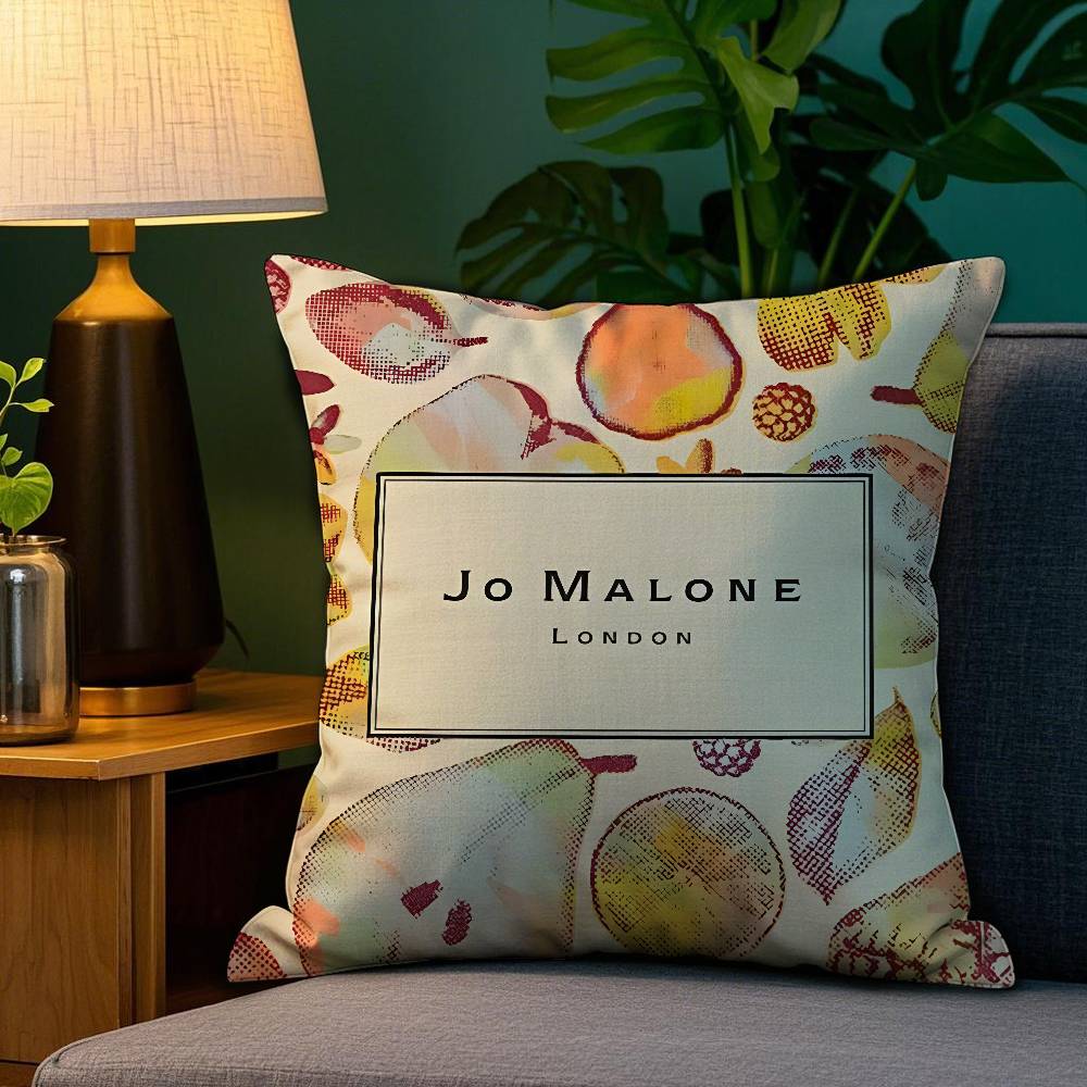 JJo MMalone LLOGO Pillow Case Plush Fabric Soft Double Sided Print Sofa Cushion Cover Throw Pillow Covers