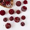 Hand-Painted Wine Red Christmas Ornament - Flocked Hanging Ball for Trees, Hotels, Malls, and Window Displays