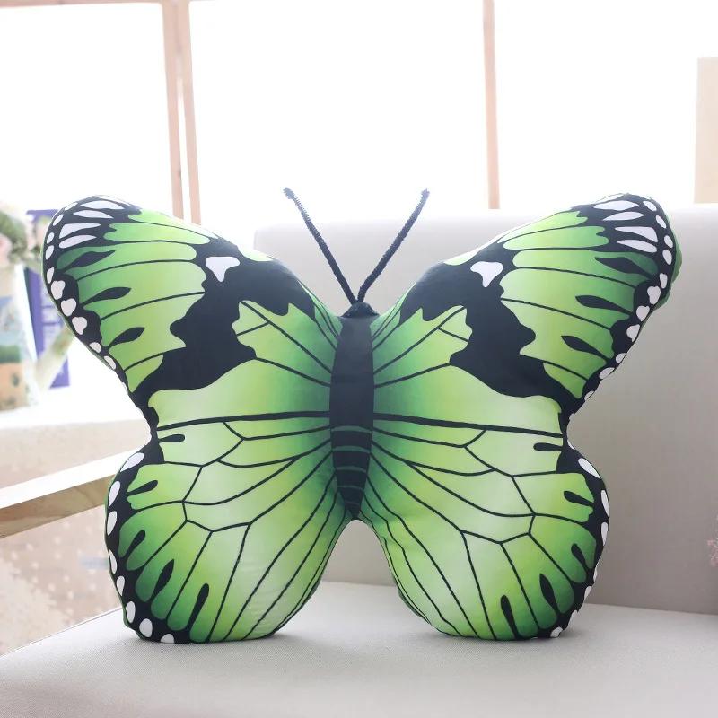 3D Butterfly Pillow Colorful Decorative Animal Throw Pillows Print Accent Pillow Stuffed Cushion Bed Bedroom Couch Home Textile