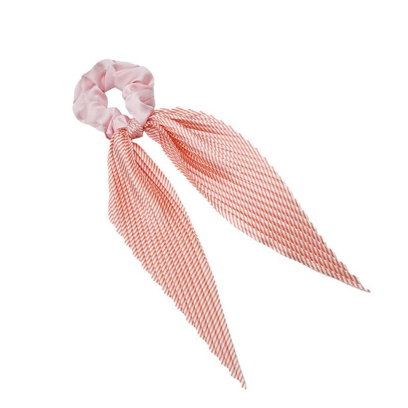 1PC French Retro Super Fairy Temperament Satin Bow Striped Hair Band Korean Internet Celebrity Sweet Girl Streamer Hair Rope