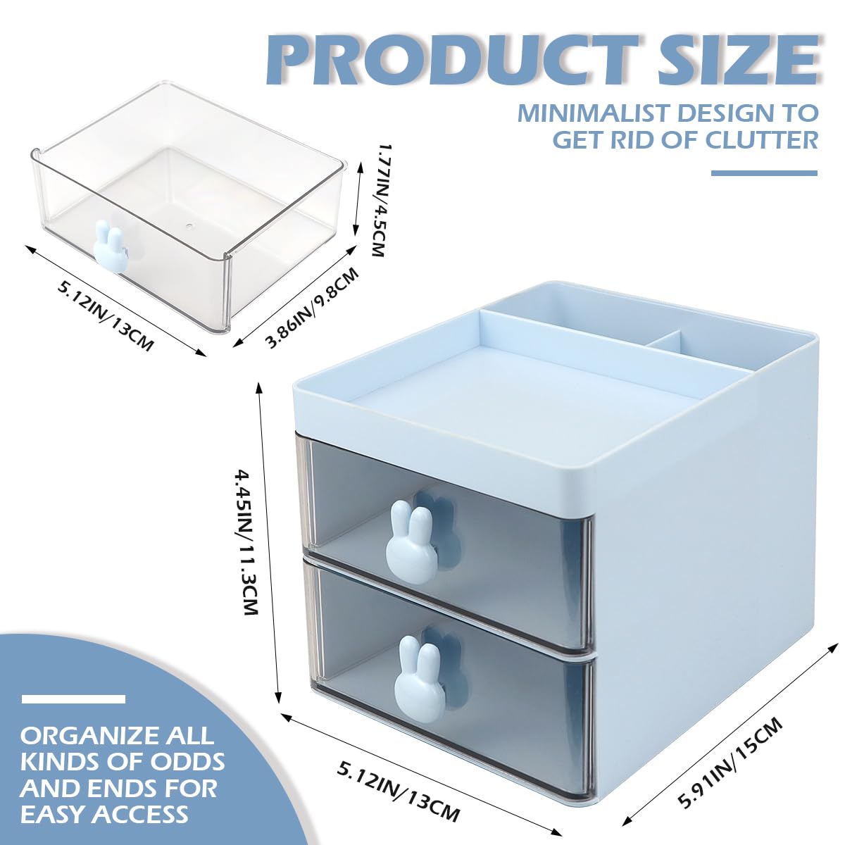 

Stationery Storage Box Desktop Drawer Style Organizing Box Office Storage Supplies Cosmetics Storage Box синий