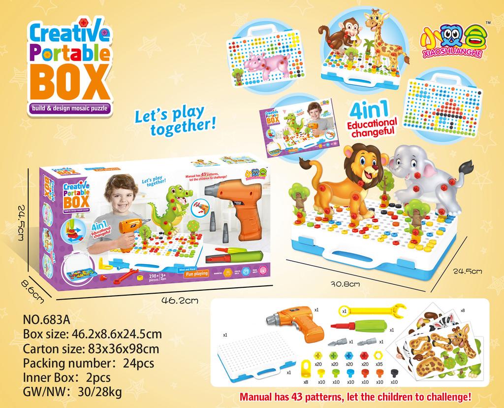 Yaratıcı İnşaat Oyuncakları Seti Montajlı Kendin Yap Oyun Seti Çocuklar İçin Elektrikli Matkap Oyuncakları Eğitici STEM Oyuncakları Erkekler Kızlar İçin Hediye