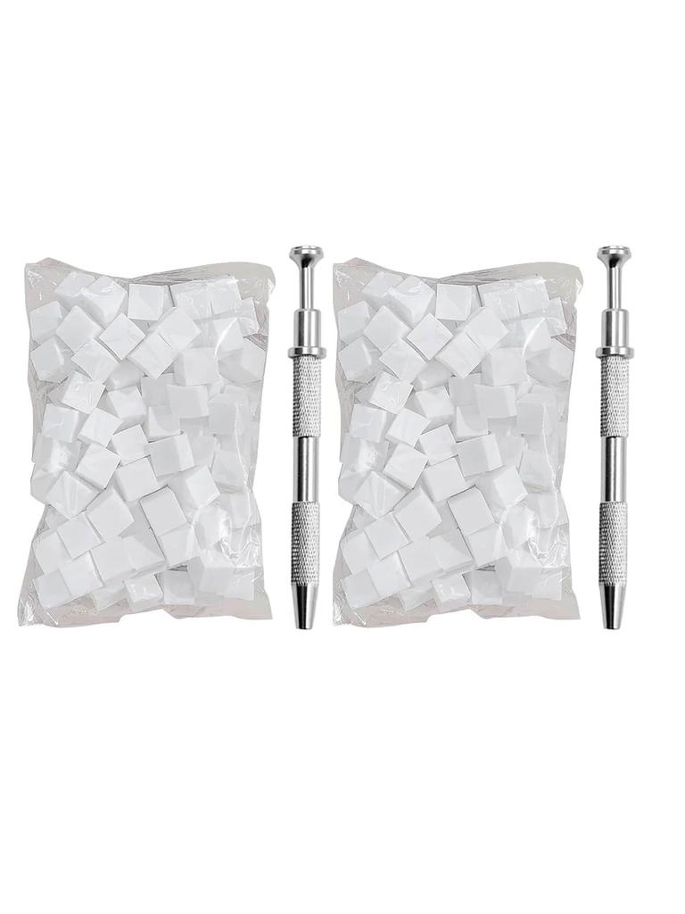 1/2 Set 1cm Mini Tofu Sponge For Nail Art Gradient & Blending, Grabber Brush Tools With Cheek Stamping Pad, Makeup Stamping Kit