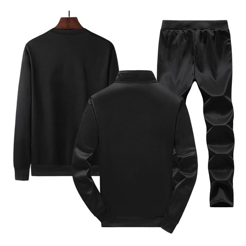 Conjunto de Roupa Esportiva Masculina Moderna para Primavera e Outono: Jaqueta Casual e Opção de Duas ou Três Peças