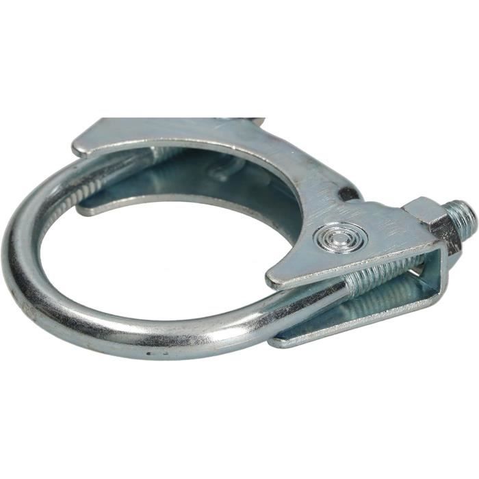 Exhaust Pipe Clamps - KOTARBAU - Pack of 2 - 52 Mm - Galvanized Steel - Silver