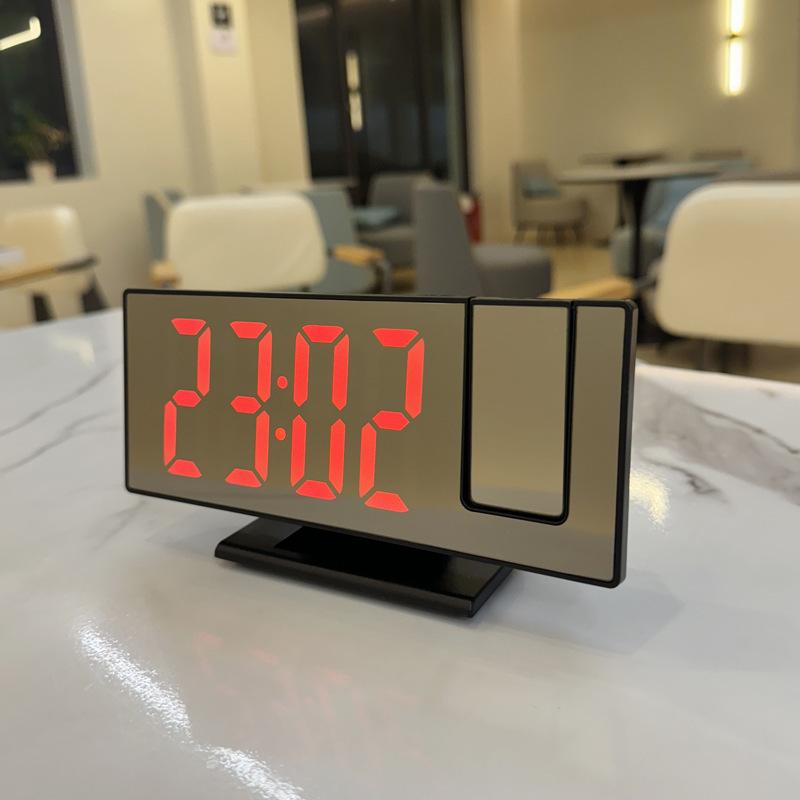 Mirror Projection Alarm Clock, Digital Temperature Time Projector Clock Premium Desktop Living Room Decor