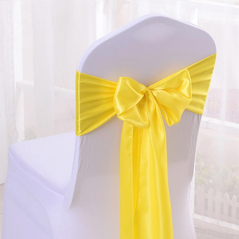 1 Pcs Satin Chair Sashes Quality Chair Ribbons Elegant Premium Bows Chairs Tie Back Chairs Decoration For Wedding Banquet Party