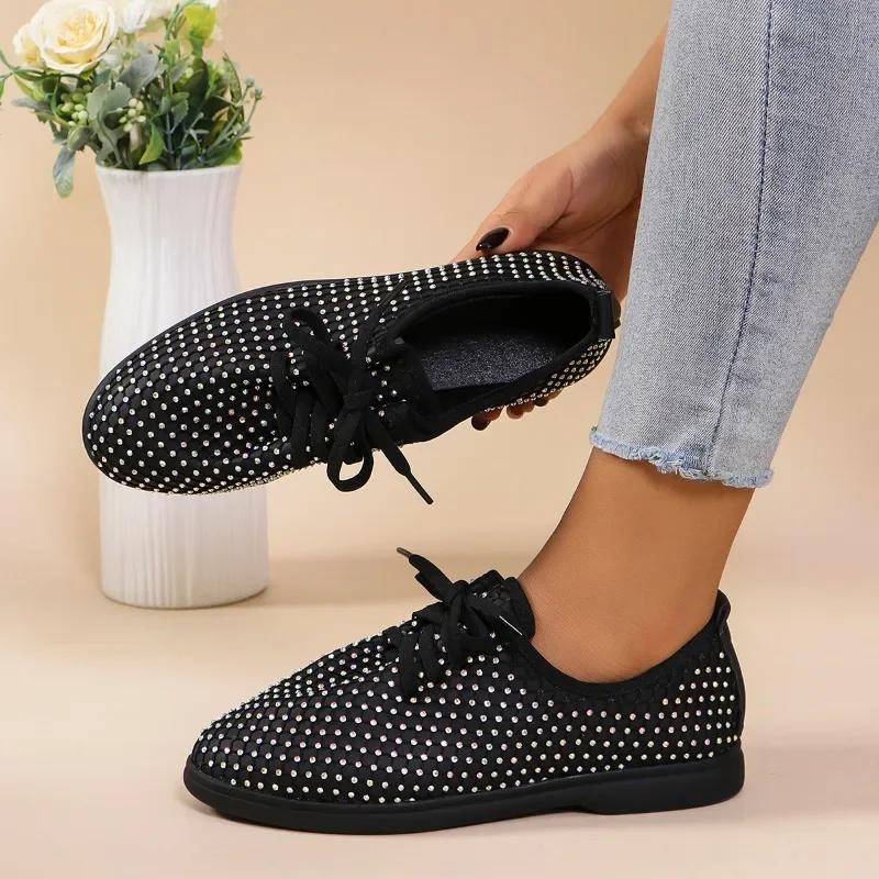 fashion Shoes for Women 2024 Hot Sale Lace Up Women's Vulcanize Shoes Autumn Solid Outdoor Casual Comfortable Large Size Walking Shoes