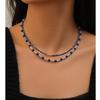 Elegant Retro Lapis Lazuli Beaded Necklace for Women - Versatile, High-End Fashion Clavicle Chain