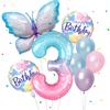 Gradient Color Digital Butterfly Balloon Set 32 Inch Digital Aluminum Foil Balloon Birthday Party Anniversary Decoration (0-9)