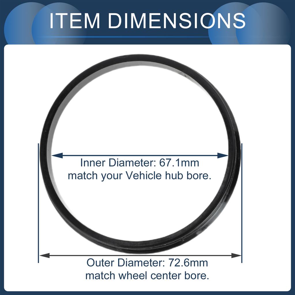 UXCELL 4 pcs Car Hub Centric Rings Plastic Wheel Bore Center OD 73.1 72.6 74.1 to ID 57.1 64.1 54.1 66.1 mm