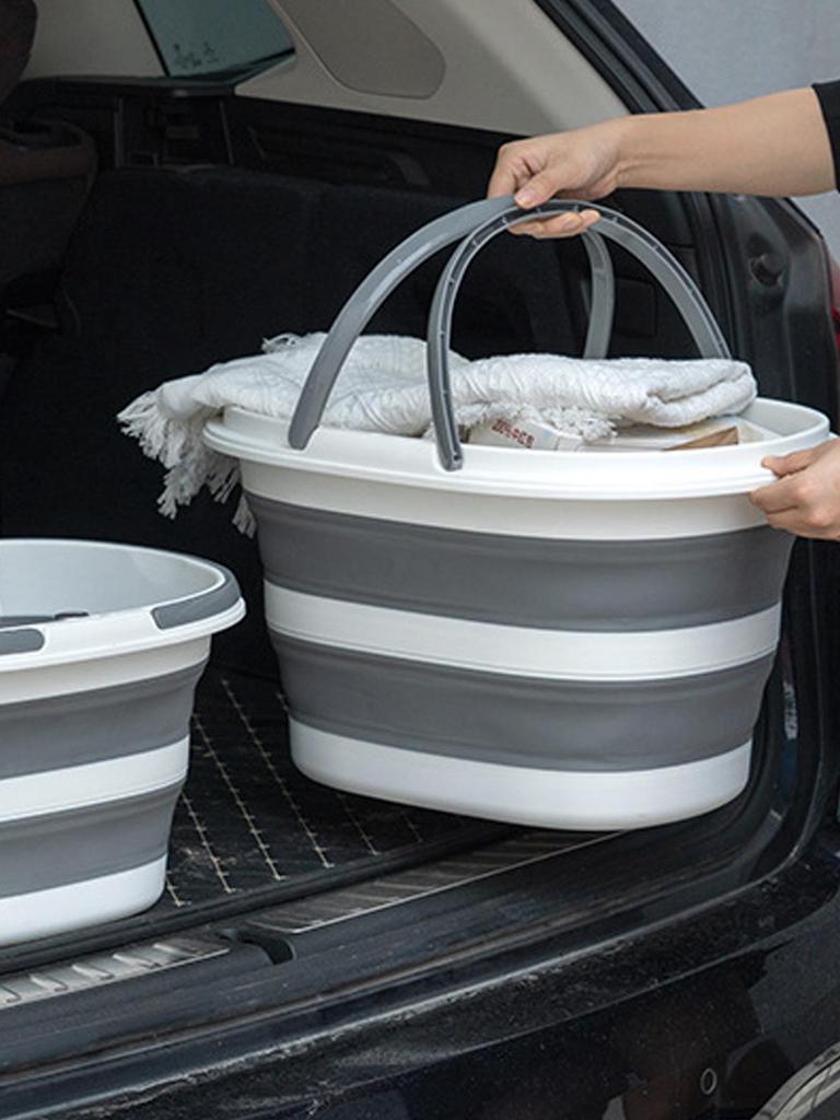 Foldable Household Car Wash and Laundry Bucket: Large Capacity, Thickened, Handheld, Portable, and Telescopic Design.