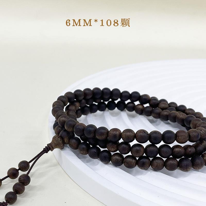 

Authentic Indian Old Mountain Sandalwood Straight-Cut Cultural Bracelet7*8Buddhist prayer beads, natural agarwood prayer beads bracelet Agarwood6mm*108A bracelet