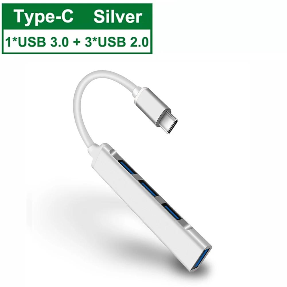 

USB-концентратор 4-в-1 USB-концентраторы USB 3.0 Док-станции USB C Разветвитель USB 3.0 2.0 Адаптер OTG для ноутбуков, планшетов Macbook Pro Аксессуары для ПК