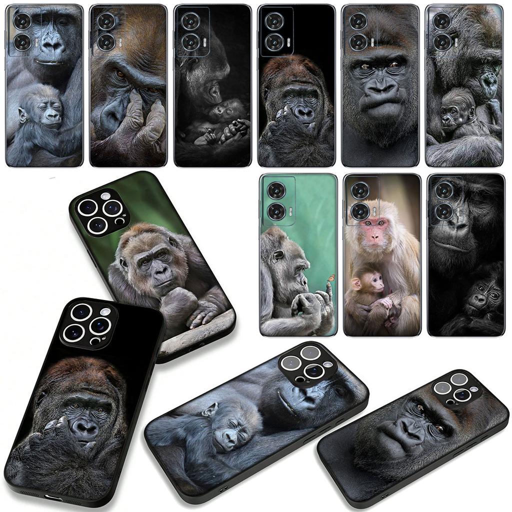 Monkey Cute Gorilla Ape Baby Case for Motorola Moto G54 G05 G24 G55 G75 G9 G85 G15 G57 G86 Power Edge 50 30 Ultra Fusion Neo Pro