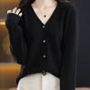 Women Knitwear V-Neck Single Breasted Button Pullovers Sweaters Women Fall Spring Long Sleeve Short Small Fresh Outer Wear Knitted Cardigan Tops